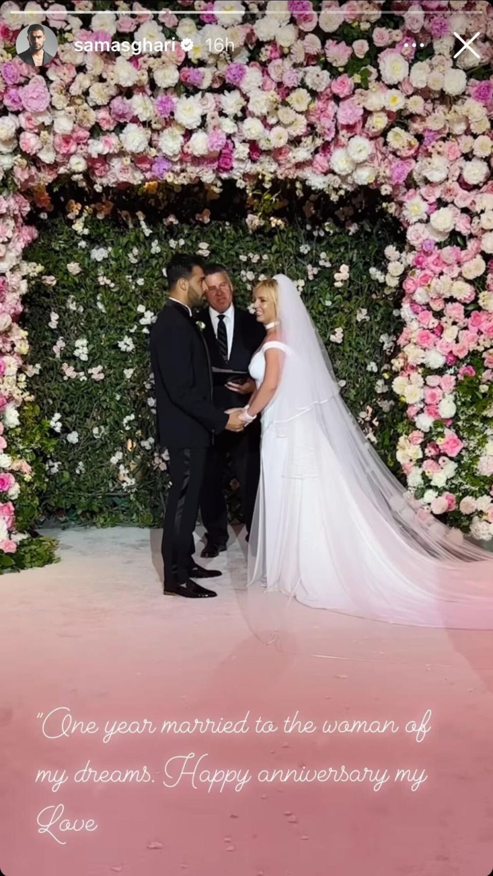 Sam Asghari shared previously unseen clips from his and Britney Spears’ wedding last year (Instagram/Sam Asghari)