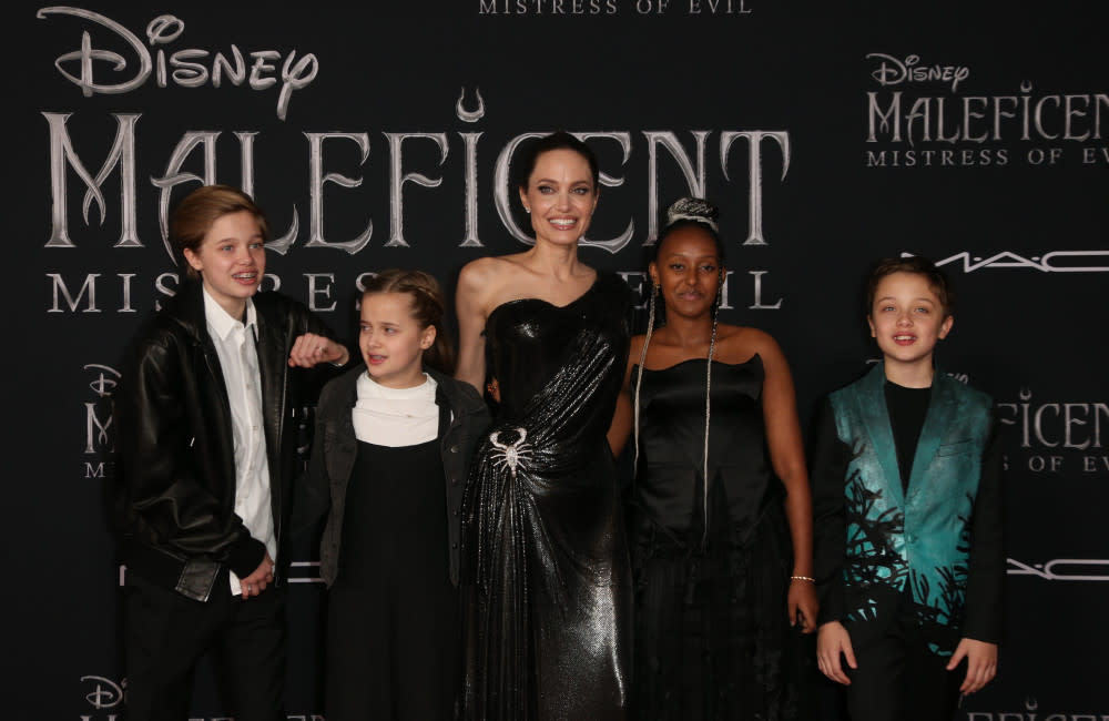 Angelina Jolie and Maddox, Shiloh, Vivienne, Zahara, Knox - Maleficent LA premiere 18 - FAMOUS