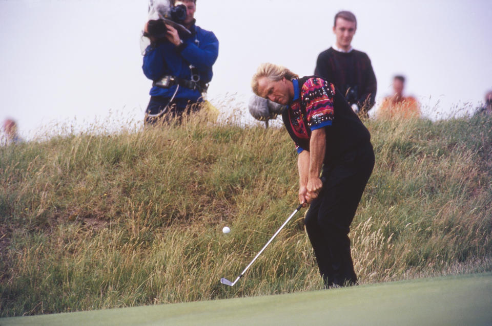 Greg Norman, pictured here in action during the 122nd Open Championship in 1993.