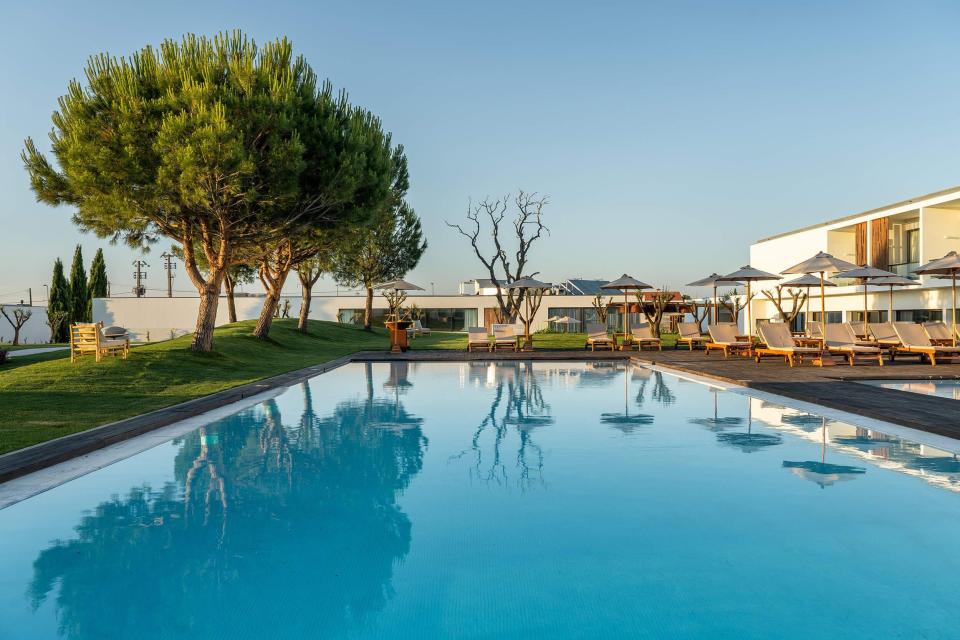 The idyllic view from the Evora Farm Hotel & Spa pool.