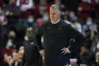 Purdue coach Matt Painter watches during the first half of the team's NCAA college basketball game against Indiana, Thursday, Jan. 20, 2022, in Bloomington, Ind. (Darron Cummings)