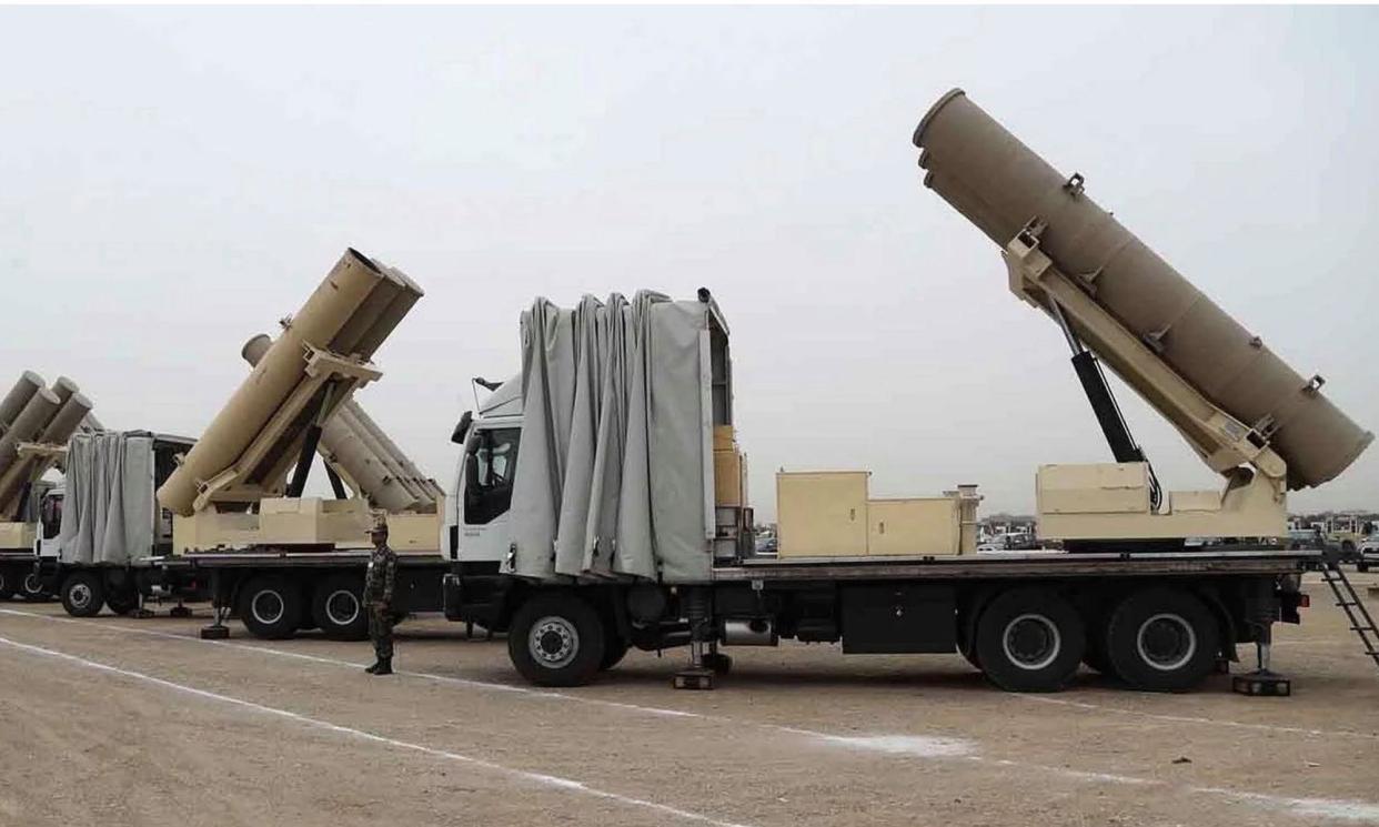 <span>A photo made available by the Iranian Army shows a Fath-360 short-range ballistic missile.</span><span>Photograph: Web</span>