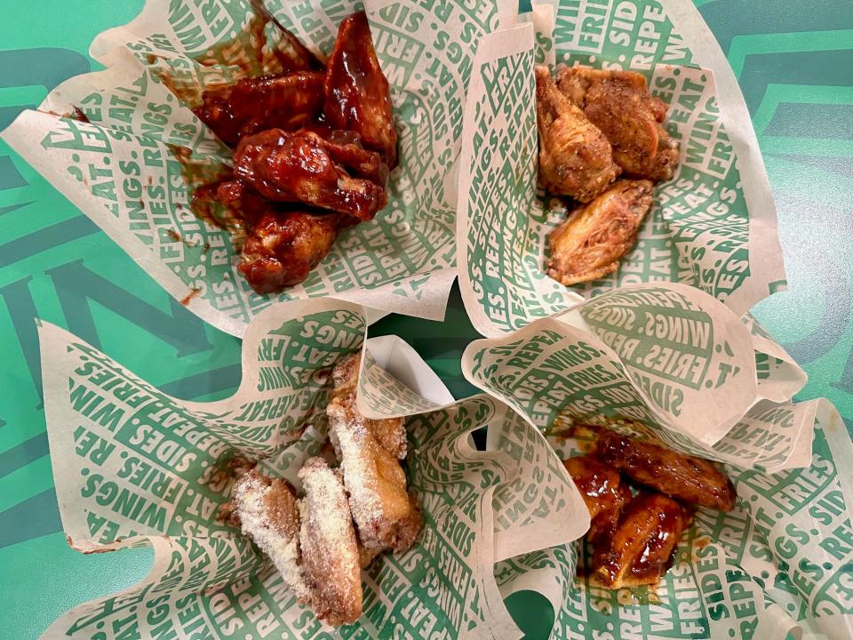 We compared four flavors at Wingstop to similar flavors at Popeyes.