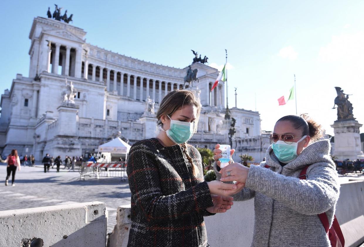 <span class="caption">Protective measures and their safety assurances can change how people act around risk.</span> <span class="attribution"><a class="link " href="http://www.apimages.com/metadata/Index/Italy-Virus-Outbreak/b6a20a5d2ba44486b9c59b90fe5f75e8/1/0" rel="nofollow noopener" target="_blank" data-ylk="slk:Alfredo Falcone/LaPresse via AP;elm:context_link;itc:0;sec:content-canvas">Alfredo Falcone/LaPresse via AP</a></span>