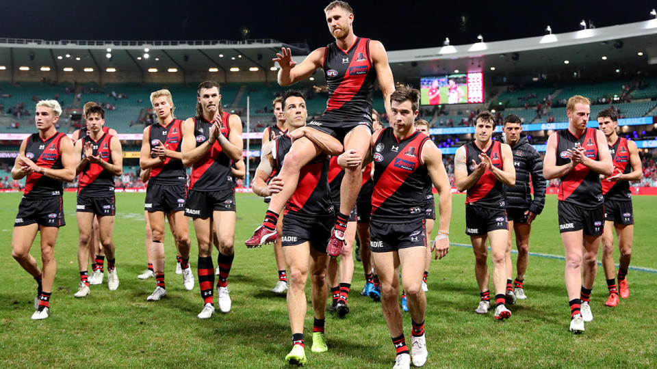 Dyson Heppell's 200th AFL game was one to forget, as the Bombers were thumped by the Sydney Swans last weekend. (Photo by Matt King/AFL Photos/via Getty Images)