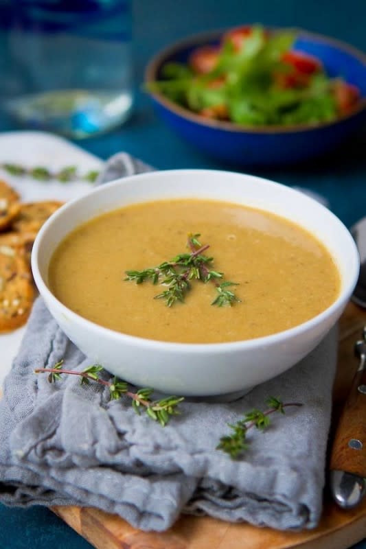 <p>Cookin Canuck</p><p>This Vegan Instant Pot Mushroom Soup cooks up in no time, and is wonderfully creamy (but dairy-free) and flavorful. Get the recipe for <strong><a href="https://www.cookincanuck.com/vegan-instant-pot-mushroom-soup/" rel="nofollow noopener" target="_blank" data-ylk="slk:Vegan Instant Pot Mushroom Soup;elm:context_link;itc:0;sec:content-canvas" class="link rapid-noclick-resp">Vegan Instant Pot Mushroom Soup</a></strong>.</p>