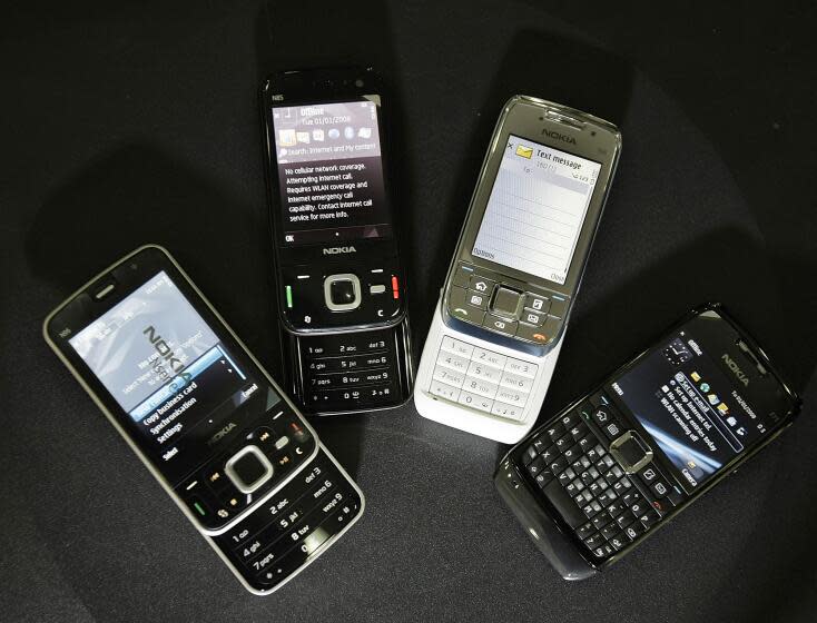 Nokia phones which are compatible for third-generation services are seen at a Nokia shop in Hanoi, Vietnam, Friday, April 3, 2009. Vietnam has chosen four local companies to begin offering fast 3G services to millions of mobile phone users over the next several months, an official said Friday. (AP Photo/Chitose Suzuki)