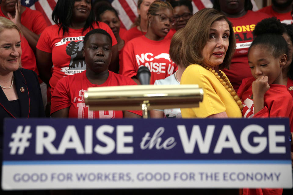 U.S. Speaker of the House Rep. Nancy Pelosi (D-CA) during a news conference prior to a vote on the Raise the Wage Act July 18, 2019 at the U.S. Capitol in Washington, DC. (Photo by Alex Wong/Getty Images)