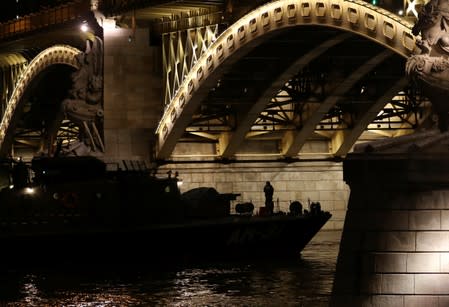 Ship accident on the Danube river in Budapest