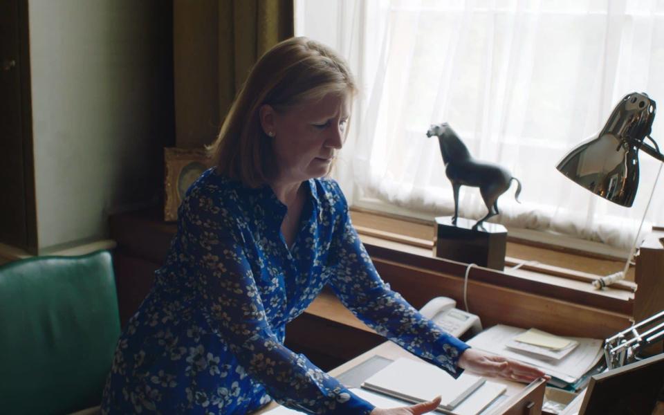 Alexandra McCreery, the late Duke’s archivist, tidies up the desk - Oxford Films