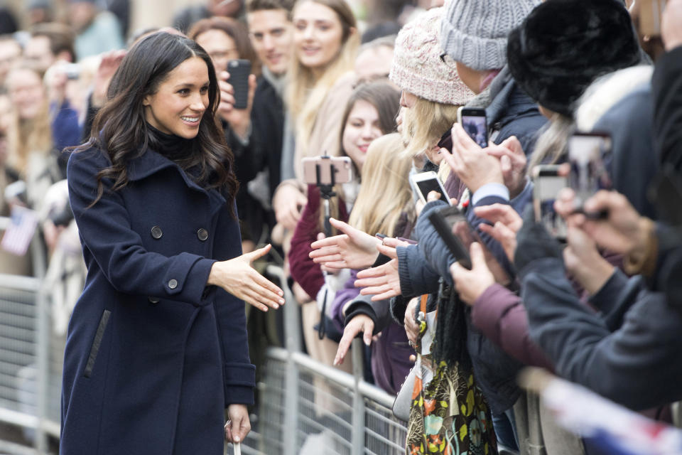 Meghan Markle in Nottingham on Dec. 1. (Photo: UK Press via Getty Images)