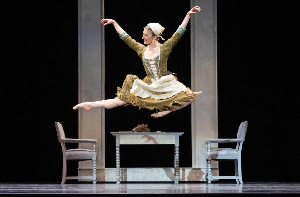 Michelle Katcher dances as Cinderella during a Sacramento Ballet dress rehearsal Thursday, Feb. 15, 2024. Lezlie Sterling/lsterling@sacbee.com