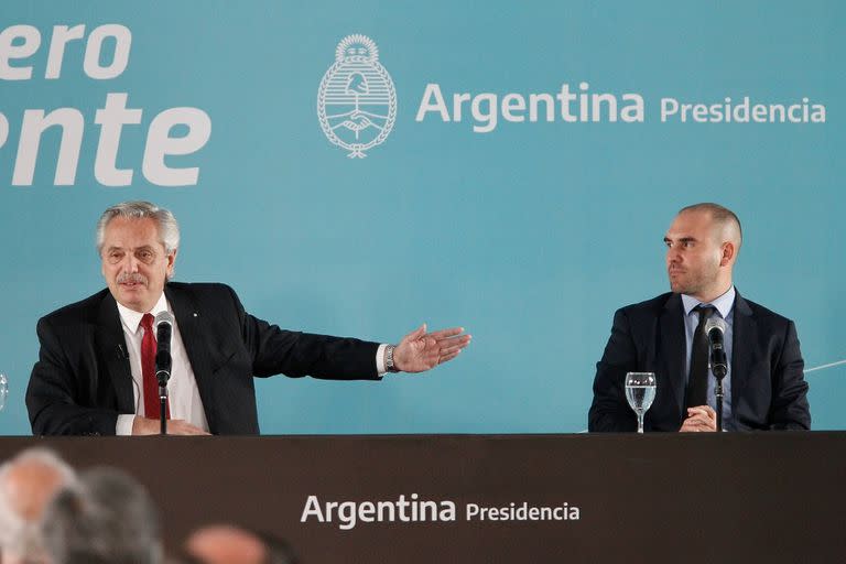 El ministro de Economía, Martín Guzmán y el Presidente Alberto Fernández