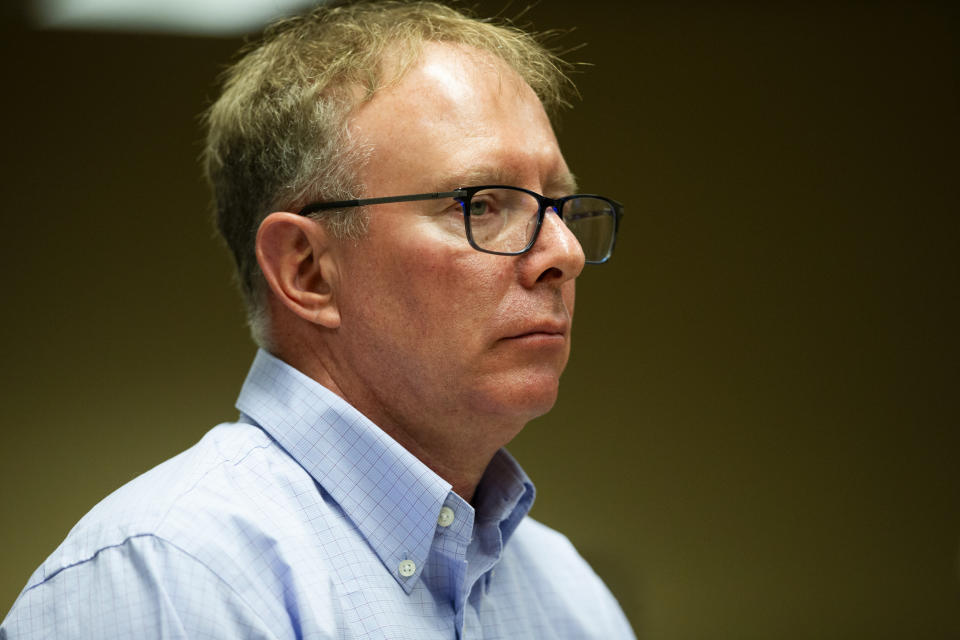 Michael Meyden, who is accused of drugging his daughter's friends at a sleepover in 2023, stands in Clackamas County Circuit Court in Oregon City, Oregon, on Monday, June 10, 2024. (Dave Killen The Oregonian via AP)