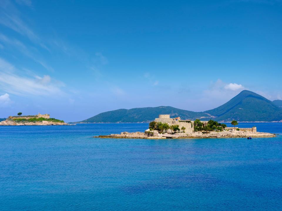 A view of Fort Mamula. Another island can be seen in the distance.