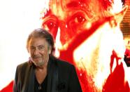 Cast member Pacino poses at a premiere for the television series "Hunters" in Los Angeles