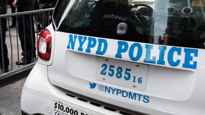 A New York Police Department vehicle is shown in 2021. New York City’s Civilian Complaint Review Board, which looks into police misconduct, can now investigate racial profiling claims and other bias allegations against the NYPD. (Photo: Spencer Platt/Getty Images)