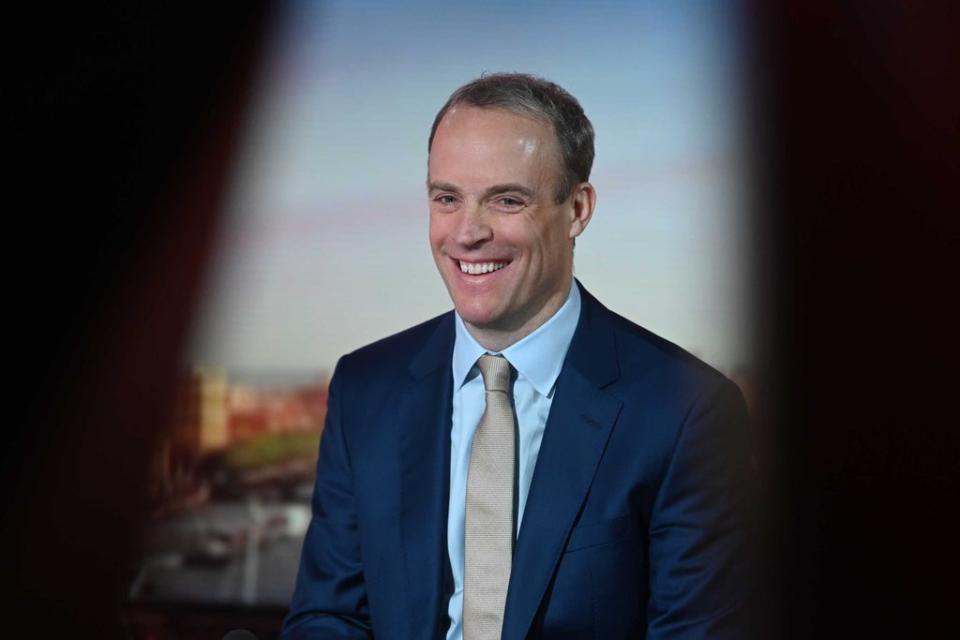 BBC handout photo of Justice Minister and Deputy Prime Minister Dominic Raab appearing on the BBC1 current affairs programme, Sunday Morning. (Jeff Overs/BBC/PA) (PA Media)