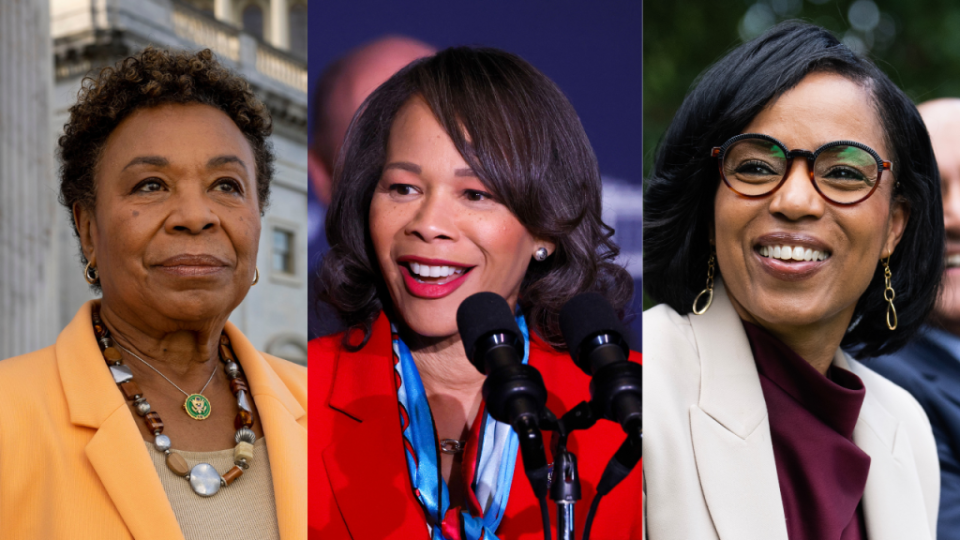 (Left to right) U.S. Rep. Barbara Lee, candidate for U.S. Senate in California; Rep. Lisa Blunt Rochester, U.S. Senate candidate in Delaware; and Angela Alsobrooks, U.S. Senate candidate in Maryland. (Photo: Getty Images)