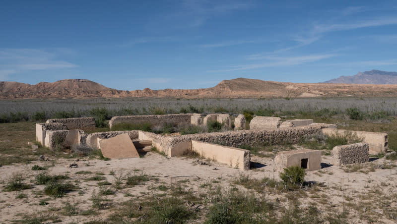 Foundation remains at St. Thomas, a ghost town in what is now Nevada.