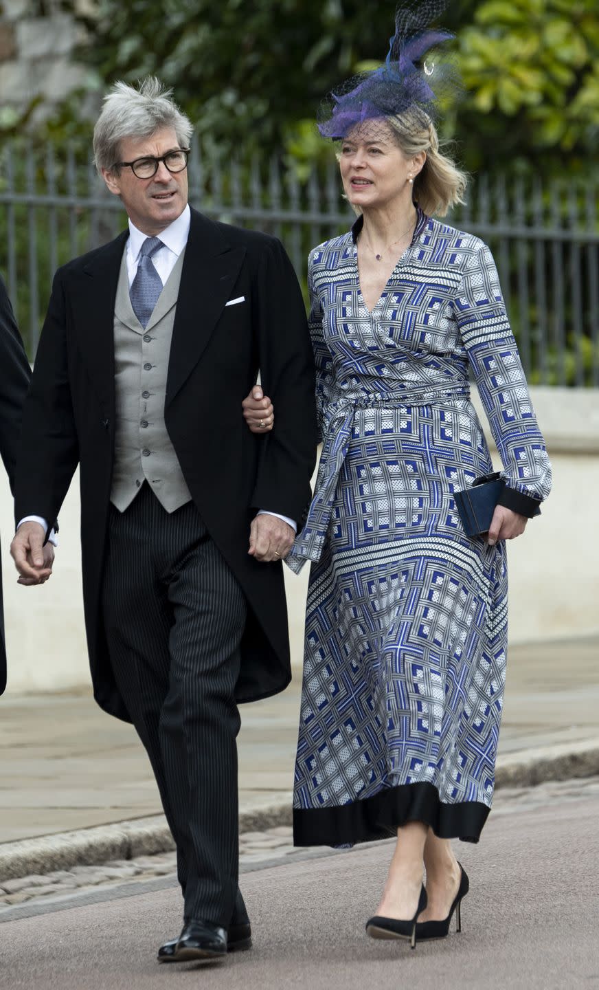 <p>Lady Helen Taylor and Tim Taylor walk arm-in-arm in coordinating blue. </p>