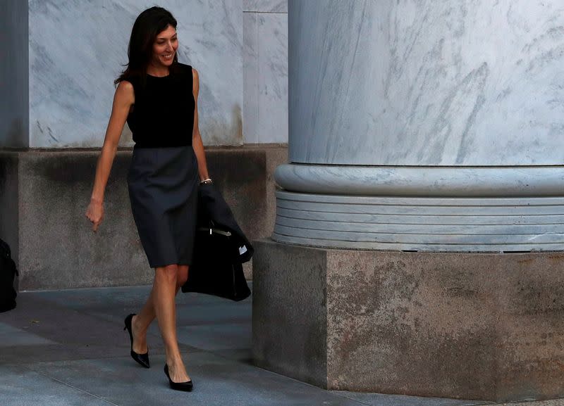 FILE PHOTO: FBI lawyer Lisa Page leaves after a day of giving a transcribed interview with the House Judiciary and Oversight Committees in the Rayburn House Office Building in Washington, U.S.