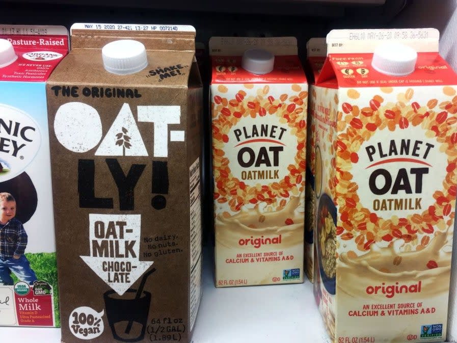 Oat milk cartons for sale in the US (AFP/Getty)