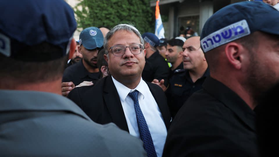 Israel's National Security Minister Itamar Ben-Gvir arrives at Jerusalem's Old City during the annual Jerusalem Day march, in Jerusalem on June 5. - Ronen Zvulun/Reuters