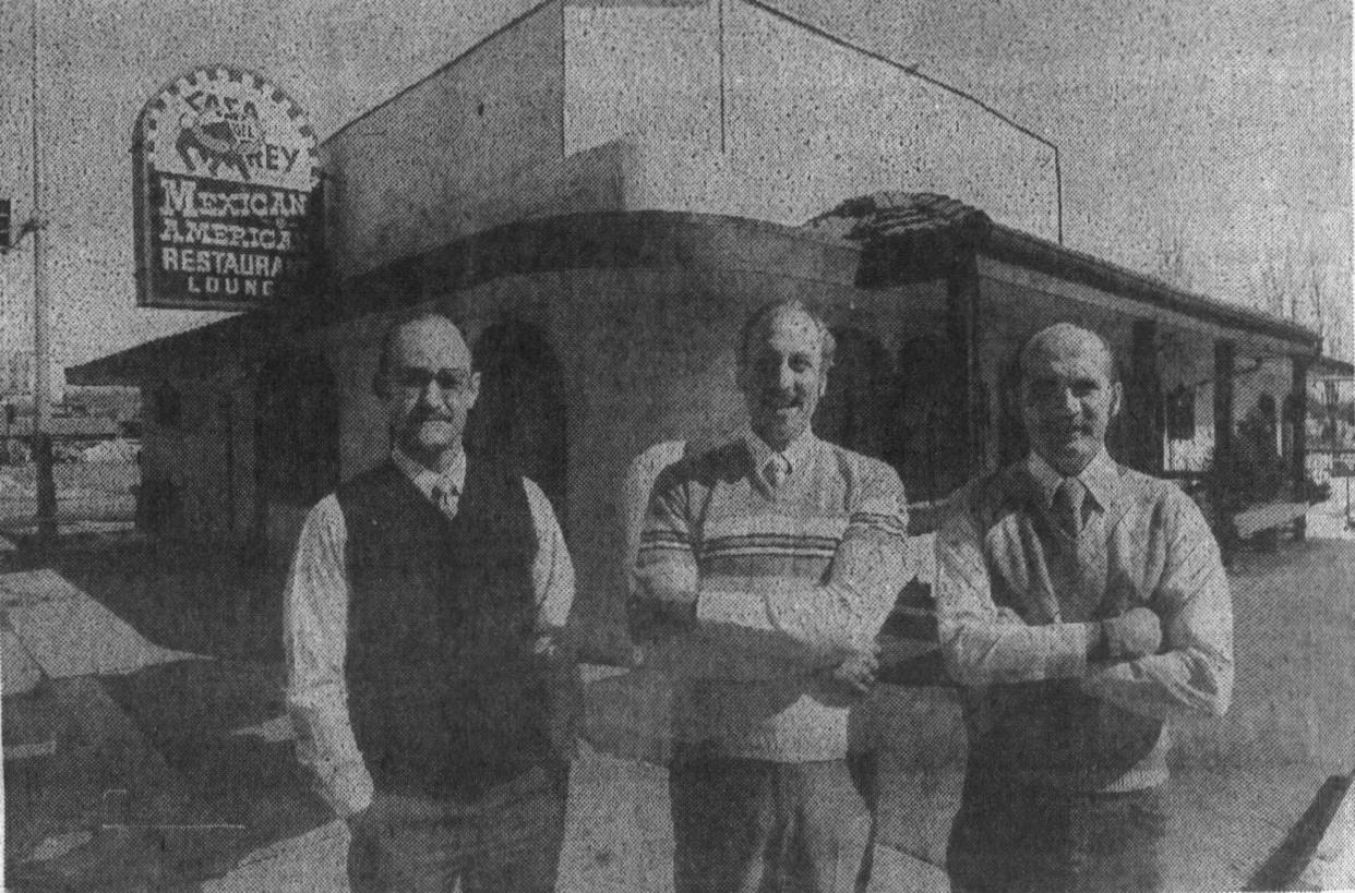 Dave Henry, Don Smith, and Jerry Willits in front of Rapid City’s Casa location in 1985.