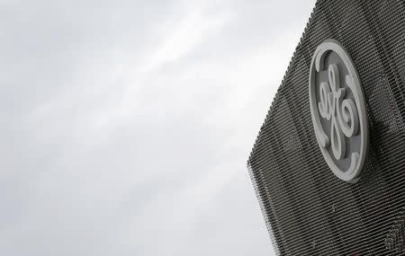 The logo of U.S. conglomerate General Electric is pictured at the company's site in Belfort, June 23, 2014. REUTERS/Vincent Kessler