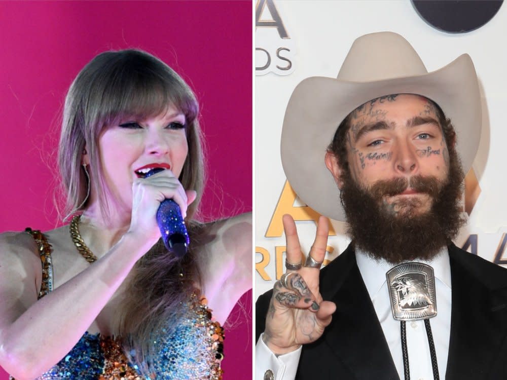 Taylor Swift und Post Malone haben gemeinsam an "Fortnight" gearbeitet. (Bild: [M] ddp images/Danish Ravi/ZUMA Press Wire / ddp images/INSTAR)