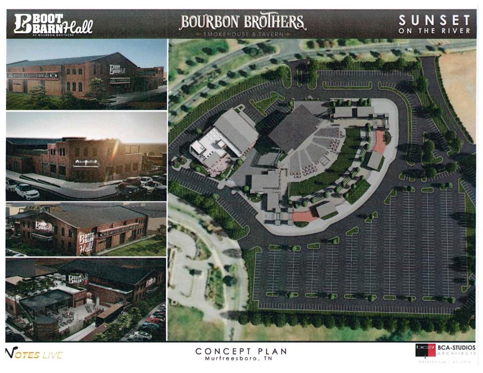 This concept plan shows what the Notes Live amphitheater and restaurant project would have looked like on Medical Center Parkway in Murfreesboro.