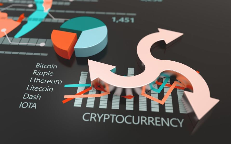 Crypto graph on a table. 