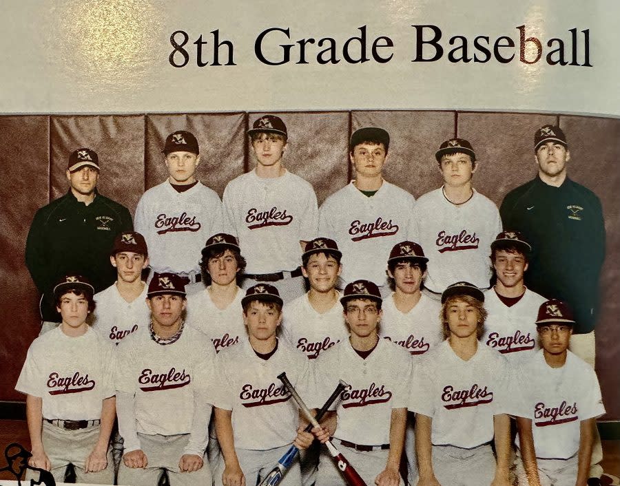 Eagles Baseball 2011: Nick Lorenz – first row, third from right and Blake Bergere – second row, first on right.
