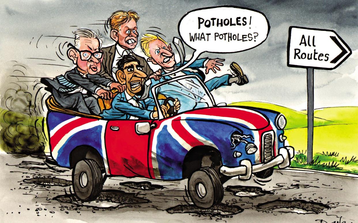 "Potholes! What Potholes" Andy Davey cartoon