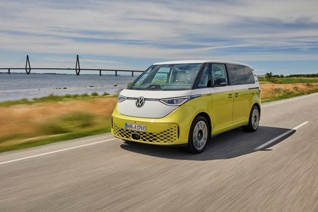 The Volkswagen ID. Buzz, an electric version of its iconic microbus, will be featured at the Northeast International Auto Show in Providence this weekend.