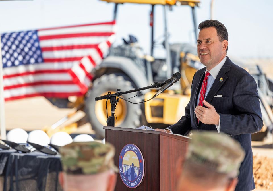 David Winters, president of the Intrepid Fallen Heroes Fund, says at a Dec. 1 groundbreaking ceremony that the Intrepid Spirit Centers are designed to have a "soothing and healing atmosphere." Construction of the 10th center recently started next to the William Beaumont Army Medical Center at Fort Bliss.