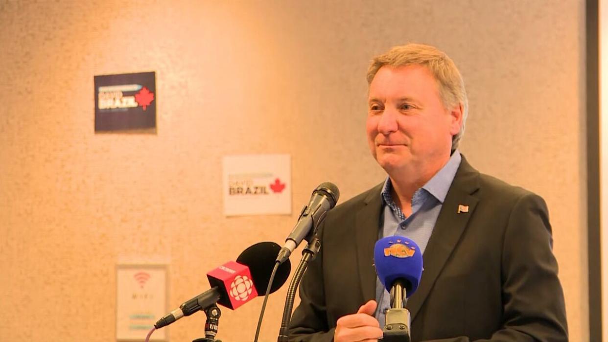 David Brazil, the former leader of the PC Party in Newfoundland and Labrador, officially announced his intention to run in the next federal election in the district of St. John's East. (Henrike Wilhelm/CBC - image credit)