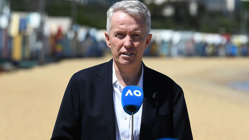 Tennis Australia's Craig Tiley announced a massive schedule of competition around Australia leading into next year's Australian Open. (Photo by WILLIAM WEST/AFP via Getty Images)