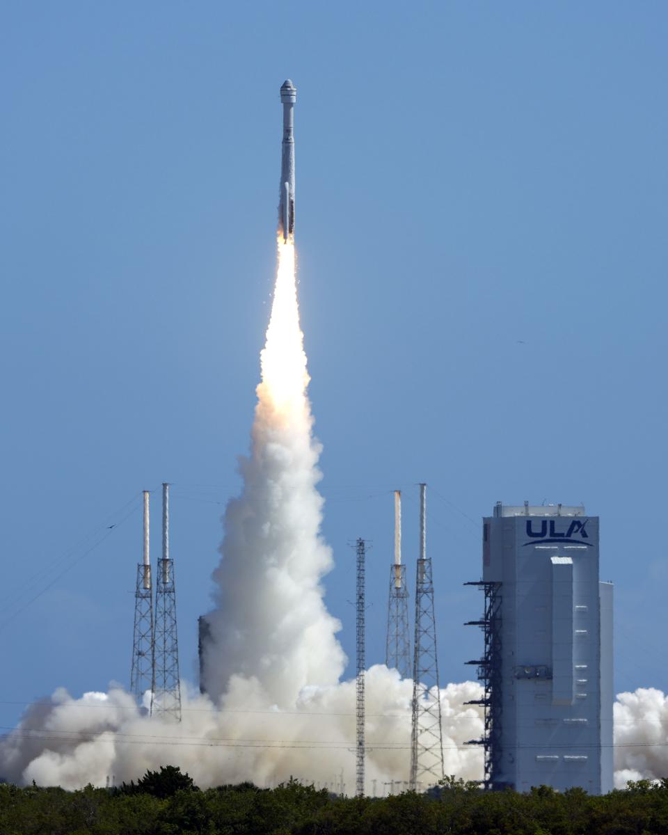 Boeing's Starliner capsule atop an Atlas V rocket lifts off from Space Launch Complex 41 at the Cape Canaveral Space Force Station on a mission to the International Space Station, Wednesday, June 5, 2024, in Cape Canaveral, Fla. (AP Photo/John Raoux)