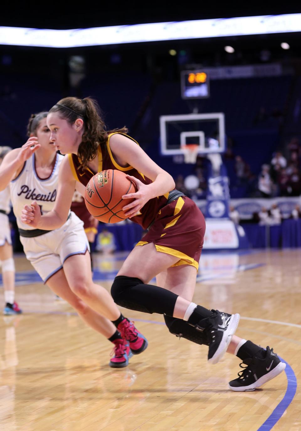 Cooper forward Whitney Lind drives to the hoop in the KHSAA Sweet 16 basketball tournament March 10, 2022, at UK's Rupp Arena.