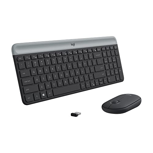 Logitech MK470 Slim Wireless Keyboard and Mouse Combo - Modern Compact Layout, Ultra Quiet, 2.4…