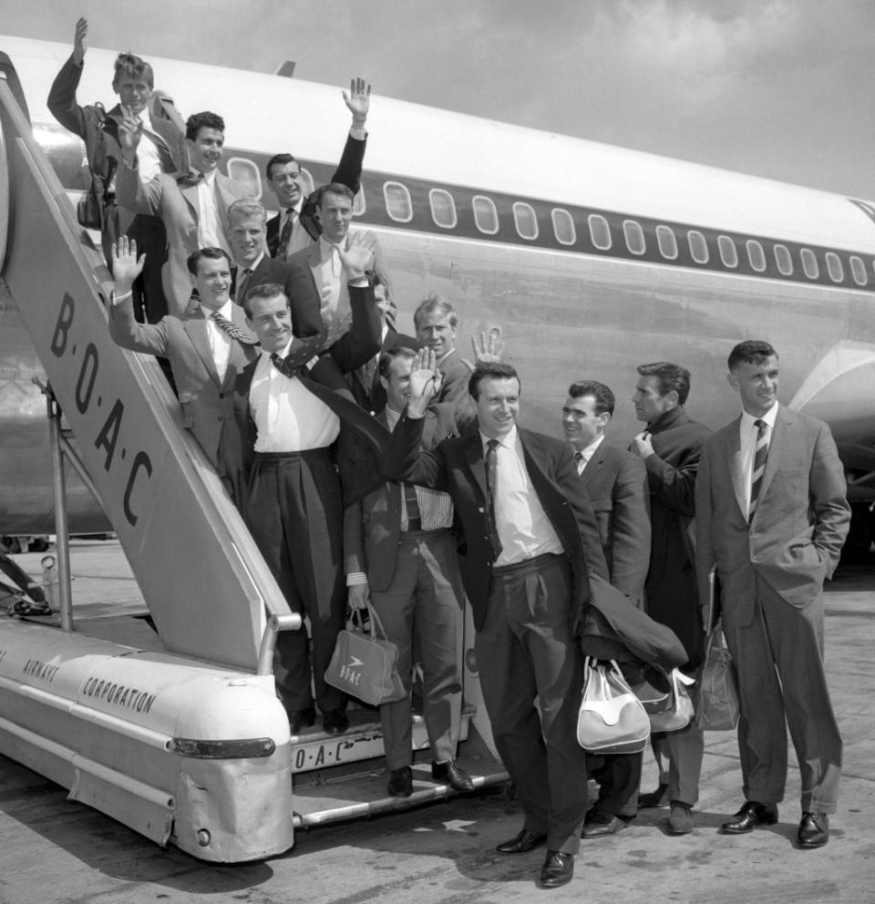 England’s World Cup squad get set to fly to Chile in 1962 (PA) (PA Archive)