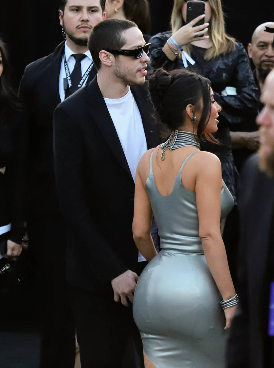 Kim Kardashian and Pete Davidson at the Los Angeles premiere of Hulu’s, ‘The Kardashians’ on April 7, 2022. - Credit: APEX / MEGA