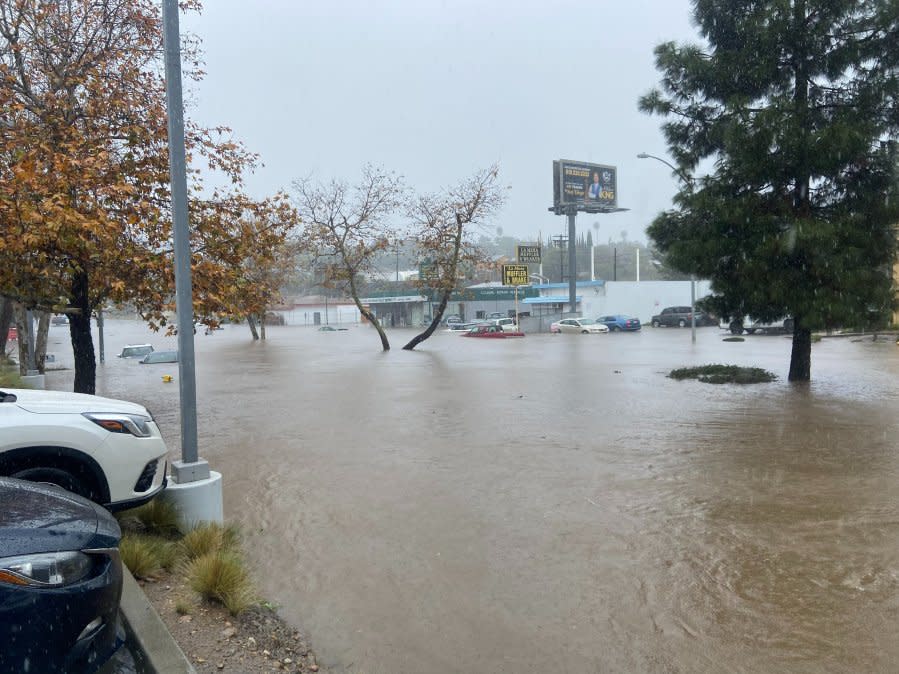 Flooding in La Mesa. (Courtesy of the City of La Mesa)