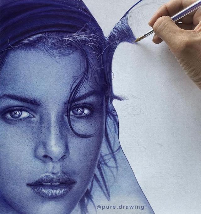 Ballpoint Pen Drawing Demo: When to Step Away? - Realism Today