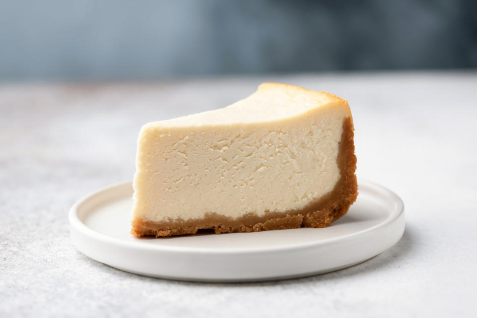 A slice of cheesecake.