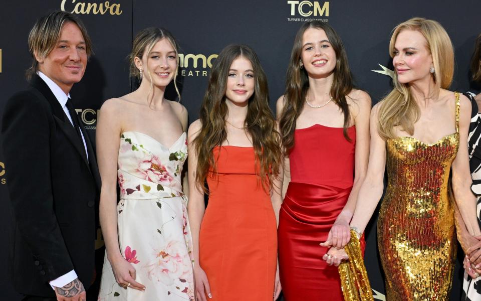 Sunday Rose with parents Keith Urban and Nicole Kidman, as well as Faith Margaret Kidman-Urban and Sybella Hawley at the 49th AFI Lifetime Achievement Awards Tribute Gala celebrating Nicole Kidman