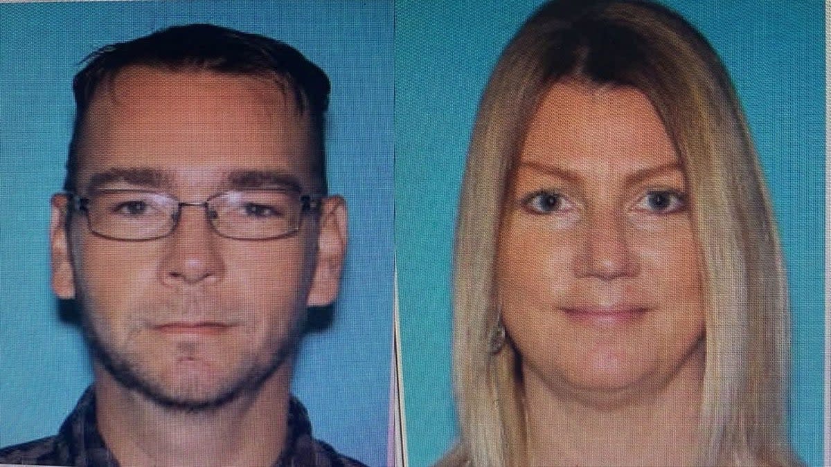 Police mugshots of James and Jennifer Crumbley. (VIA REUTERS)