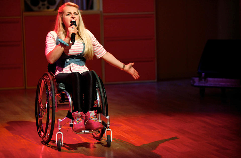 Ali Stroker on <em>The Glee Project</em>. (Photo: Tyler Golden/Oxygen Media/NBCU Photo Bank via Getty Images)